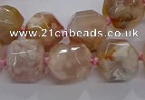 CAA1208 15.5 inches 10*14mm - 12*16mm faceted nuggets sakura agate beads