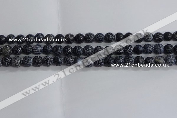 CAA1211 15.5 inches 8mm round frosted agate beads wholesale