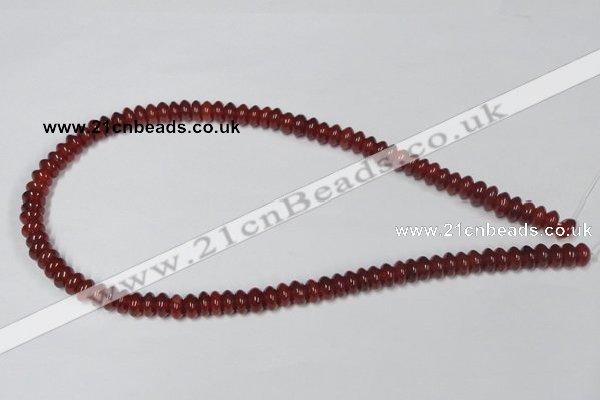 CAA122 15.5 inches 5*8mm rondelle red agate gemstone beads