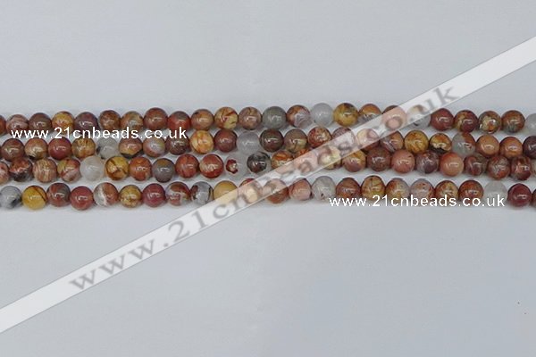 CAA1221 15.5 inches 6mm round gold mountain agate beads