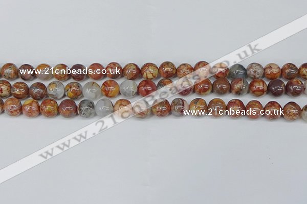 CAA1222 15.5 inches 8mm round gold mountain agate beads