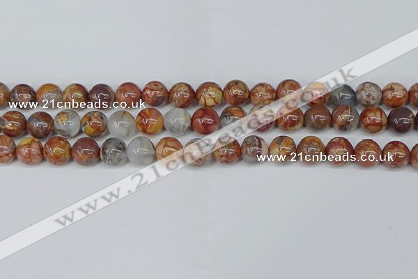 CAA1223 15.5 inches 10mm round gold mountain agate beads