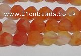 CAA1236 15.5 inches 6mm faceted nuggets matte red agate beads