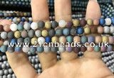 CAA1281 15.5 inches 6mm round matte plated druzy agate beads