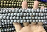 CAA1290 15.5 inches 8mm round matte plated druzy agate beads