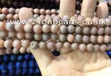 CAA1293 15.5 inches 8mm round matte plated druzy agate beads