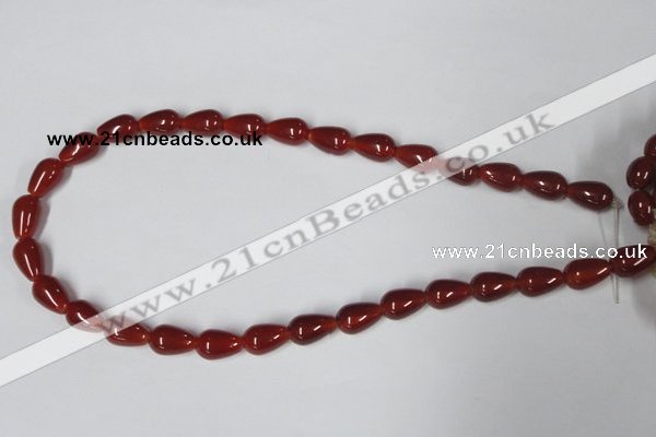 CAA131 15.5 inches 9*14mm teardrop red agate gemstone beads