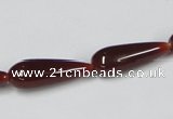 CAA133 15.5 inches 8*22mm teardrop red agate gemstone beads