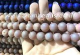 CAA1333 15.5 inches 12mm round matte plated druzy agate beads