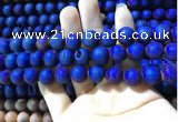 CAA1340 15.5 inches 12mm round matte plated druzy agate beads