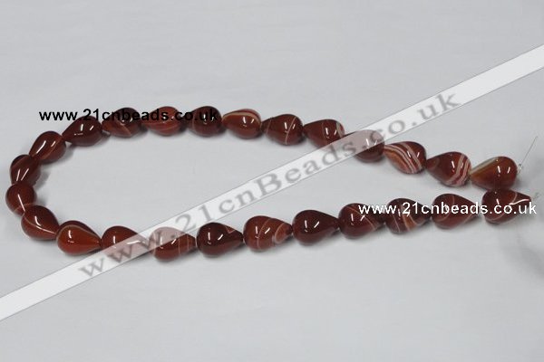 CAA135 15.5 inches 8*16mm teardrop red agate gemstone beads