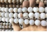 CAA1351 15.5 inches 14mm round matte plated druzy agate beads