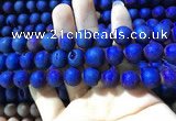 CAA1360 15.5 inches 14mm round matte plated druzy agate beads