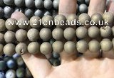 CAA1375 15.5 inches 16mm round matte plated druzy agate beads