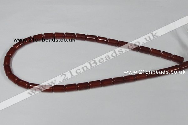 CAA138 15.5 inches 7*12mm column red agate gemstone beads