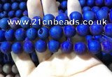 CAA1380 15.5 inches 16mm round matte plated druzy agate beads
