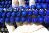 CAA1380 15.5 inches 16mm round matte plated druzy agate beads