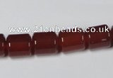 CAA139 15.5 inches 9*12mm column red agate gemstone beads