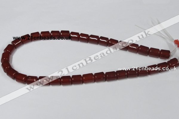 CAA139 15.5 inches 9*12mm column red agate gemstone beads