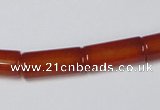 CAA140 15.5 inches 8*18mm column red agate gemstone beads