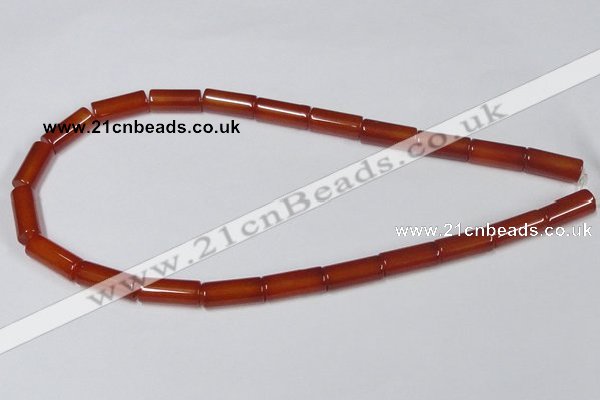 CAA140 15.5 inches 8*18mm column red agate gemstone beads