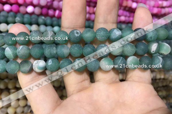 CAA1409 15.5 inches 8mm round matte druzy agate beads