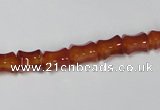 CAA142 15.5 inches 6*8mm bamboo shape red agate gemstone beads