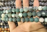 CAA1424 15.5 inches 10mm round matte druzy agate beads