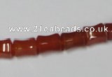 CAA143 15.5 inches 8*10mm bamboo shape red agate gemstone beads