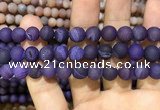 CAA1436 15.5 inches 12mm round matte druzy agate beads