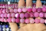 CAA1437 15.5 inches 12mm round matte druzy agate beads