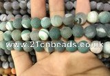 CAA1439 15.5 inches 12mm round matte druzy agate beads