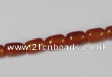 CAA144 15.5 inches 6*9mm drum red agate gemstone beads