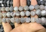 CAA1447 15.5 inches 14mm round matte druzy agate beads