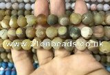 CAA1450 15.5 inches 14mm round matte druzy agate beads