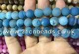 CAA1453 15.5 inches 14mm round matte druzy agate beads