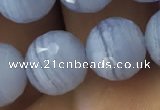 CAA1463 15.5 inches 10mm faceted round blue lace agate beads