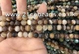 CAA1475 15.5 inches 6mm round matte banded agate beads wholesale