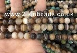 CAA1477 15.5 inches 10mm round matte banded agate beads wholesale