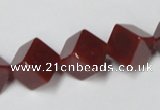 CAA148 15.5 inches 10*10mm cube red agate gemstone beads