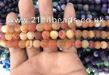 CAA1490 15.5 inches 6mm round matte banded agate beads wholesale