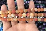 CAA1491 15.5 inches 8mm round matte banded agate beads wholesale