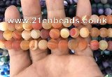 CAA1492 15.5 inches 10mm round matte banded agate beads wholesale