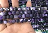 CAA1495 15.5 inches 6mm round matte banded agate beads wholesale