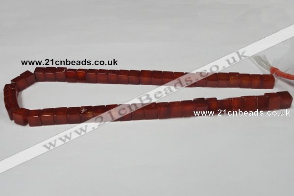 CAA150 15.5 inches 8*8mm cube red agate gemstone beads