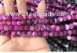 CAA1500 15.5 inches 6mm round matte banded agate beads wholesale