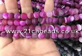 CAA1501 15.5 inches 8mm round matte banded agate beads wholesale