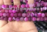 CAA1502 15.5 inches 10mm round matte banded agate beads wholesale