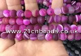 CAA1503 15.5 inches 12mm round matte banded agate beads wholesale