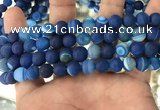 CAA1507 15.5 inches 10mm round matte banded agate beads wholesale